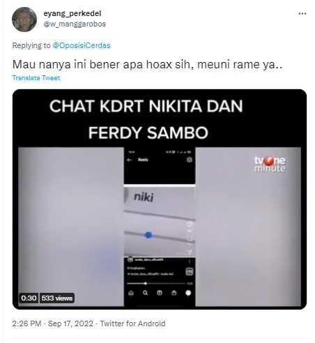 [Cek Fakta] Benarkah Nikita Mirzani Curhat ke Ferdy Sambo soal KDRT? Ini Faktanya