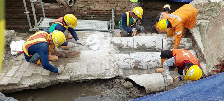 Saluran Air Peninggalan Belanda Ditemukan dalam Pembangunan Jalur MRT Glodok-Kota