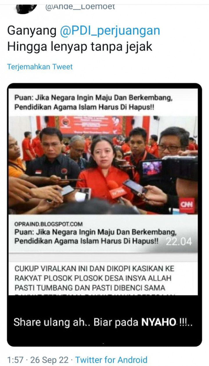 [Cek Fakta] Puan Sebut Negara Maju jika Pendidikan Agama Islam Dihapus? Ini Faktanya