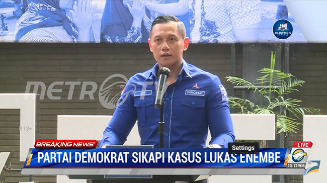 AHY Curhat Perjalanan Demokrat dengan Lukas Enembe