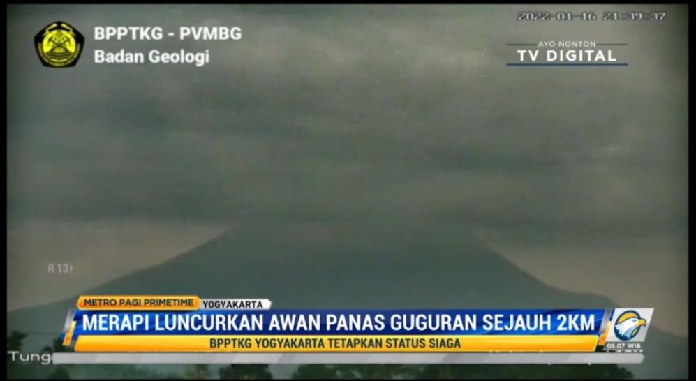 Kubah Lava Sisi Barat Daya Gunung Merapi Makin Tinggi