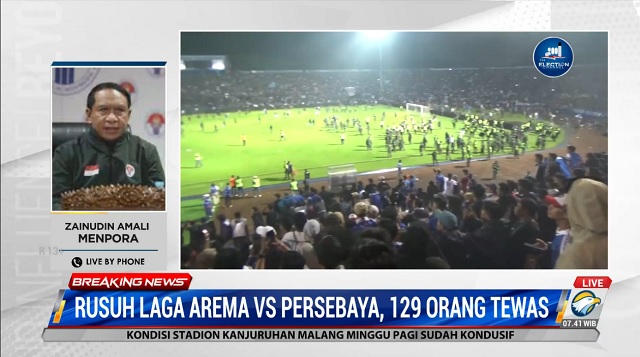 Laga Arema vs Persebaya Berujung Tragedi Kanjuruhan, Menpora: Kita Evaluasi Kesuluruhan