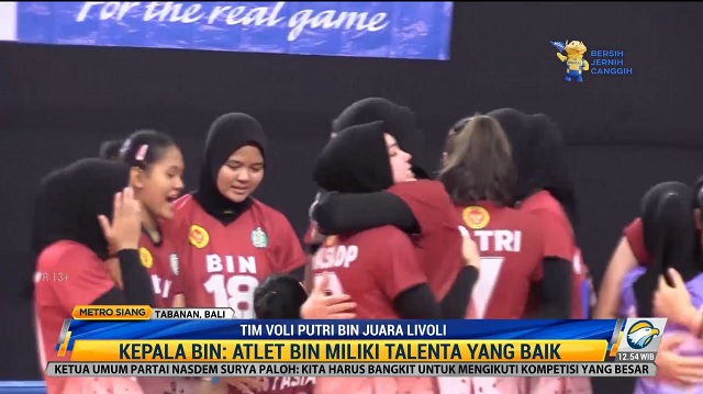 Tim Voli Putri BIN Juara Livoli Divisi I Usai Kalahkan Bharata Muda Jakarta
