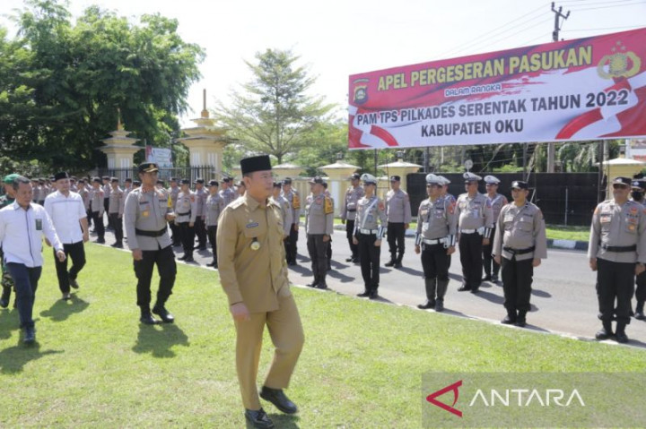 Ratusan Personel Gabungan Kawal 57 Pilkades di OKU Sumsel