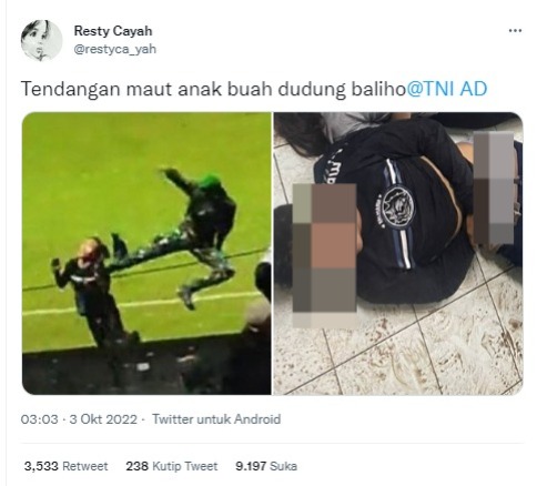 [Cek Fakta] Benarkah Pria yang Ditendang Oknum TNI di Kanjuruhan Meninggal? Ini Faktanya