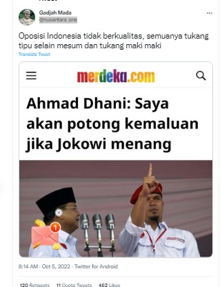 [Cek Fakta] Benarkah Ahmad Dhani Akan Potong Kemaluan jika Jokowi Menang? Ini Faktanya