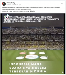 [Cek Fakta] Suporter Bola Liga Jerman Ikut Peringati Maulid Nabi? Begini Faktanya