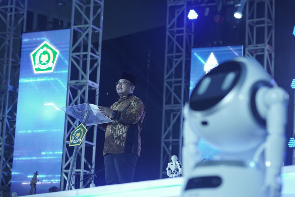 Menteri Agama Yaqut Cholil Qoumas saat membuka Kompetensi Sains Madrasah (KSM). DOK Kemenag