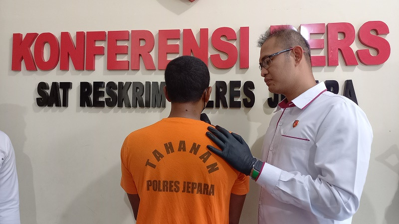 ?Gelar perkara pembunuhan di Mapolres Jepara. Medcom.id/ Rhobi Shani.