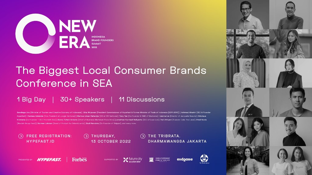 Guna mendukung perkembangan brand lokal Indonesia, Hypefast akan menyelenggarakan Indonesia Brand Founders Summit 2022: New Era, pada 13 Oktober (Foto:Dok)