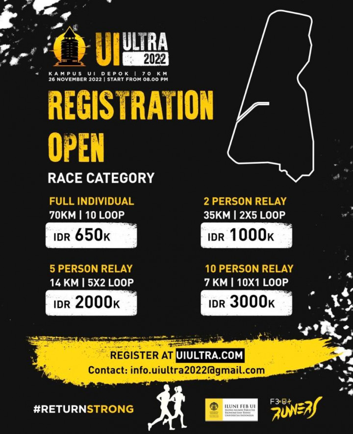 Mau Rasakan Sensasi Lari Malam-Malam? Yuk Ikutan UI Ultra 2022