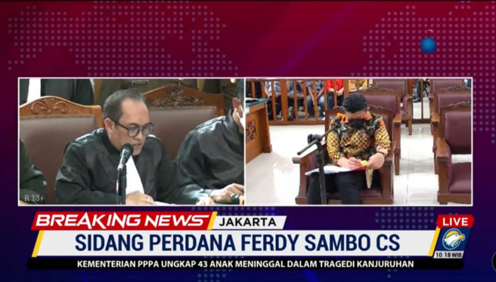 Ferdy Sambo Didakwa Melakukan Pembunuhan Berencana Brigadir J