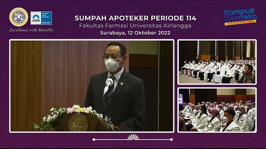 Pengambilan sumpah apoteker Unair. DOK Unair