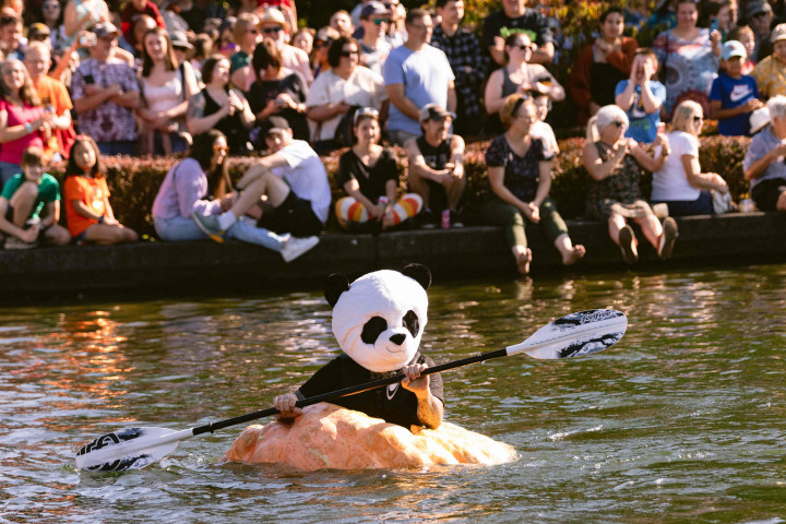 Keseruan Balapan dengan Perahu Labu Raksasa di Oregon