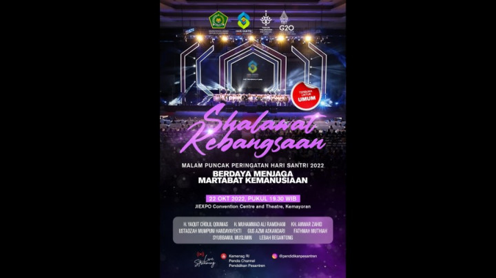 Malam Minggu Mau ke Mana? Ikut Selawat Kebangsaan di Puncak Hari Santri, Yuk!