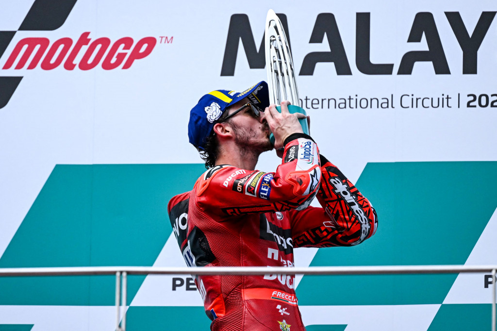 Selebrasi Bagnaia Usai Juara di MotoGP Malaysia 2022