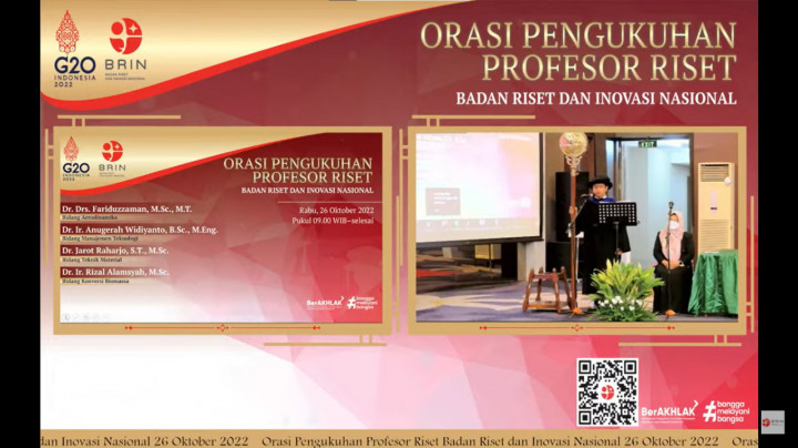 BRIN Kukuhkan Empat Profesor Riset Baru