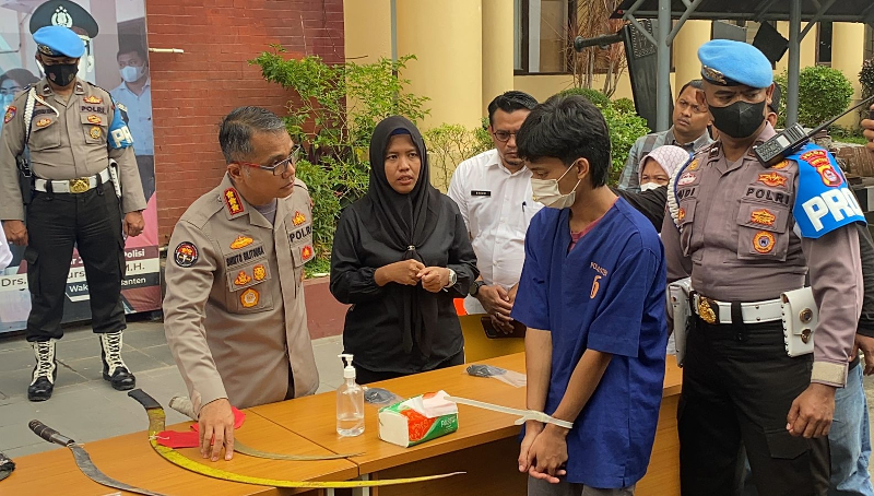 Polda Banten mengungkap 11 kasus berandalan jalanan yang terjadi di wilayah hukumnya, Rabu, 25 Oktober 2022. Medcom.id/ Hendrik Simorangkir