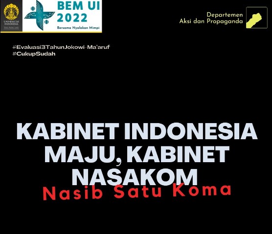 Ibarat Kuliah, Ini Skor IPK Kabinet Jokowi-Maruf Menurut BEM UI
