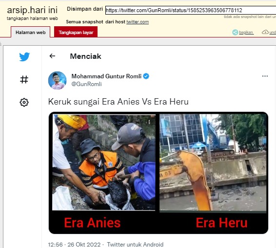 [Cek Fakta] Benarkah Era Anies Baswedan tak Gunakan Alat Berat Keruk Sungai? Ini Faktanya