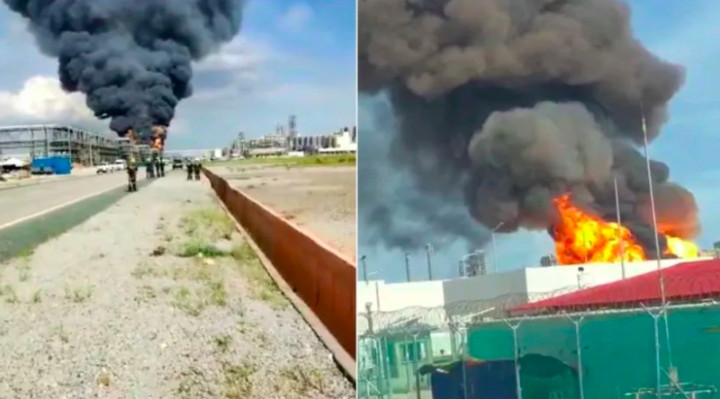 Kilang Minyak Petronas di Johor Meledak Usai Dilanda Kebakaran