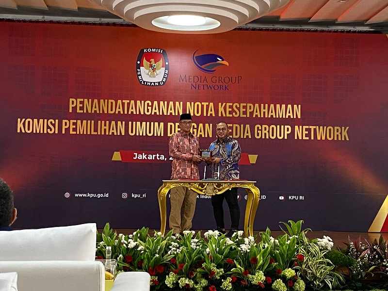 KPU dengan Media Group Network Teken MoU Demi Pemilu Sukses