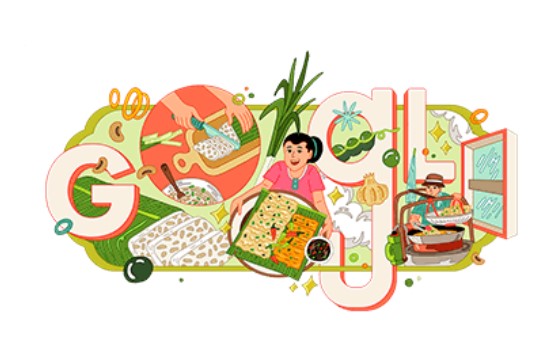 <i>Google Doodle</i> Hari Ini Tempe atau Tempeh, Indonesia Banget!
