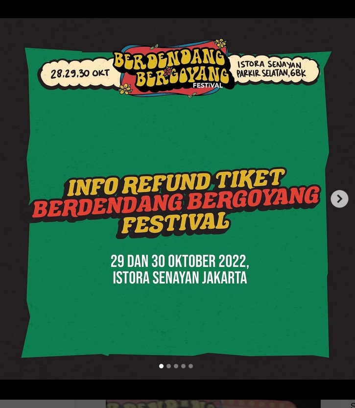 Cara Refund Tiket Festival Berdendang Bergoyang, Dibuka 30 Oktober sampai 2 November