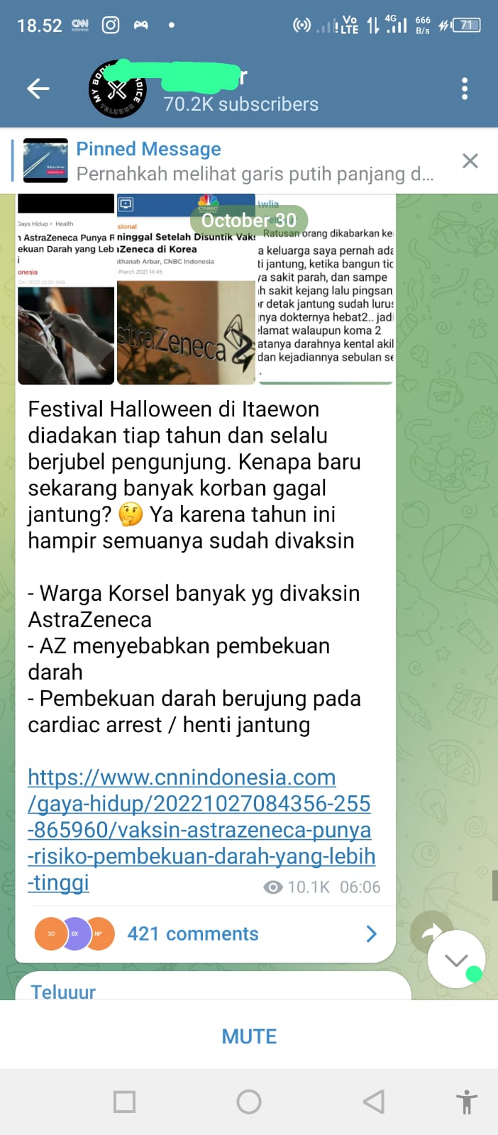 [Cek Fakta] Benarkah Tragedi Halloween di Itaewon Berhubungan dengan Vaksin Astra Zeneca? Ini Faktanya