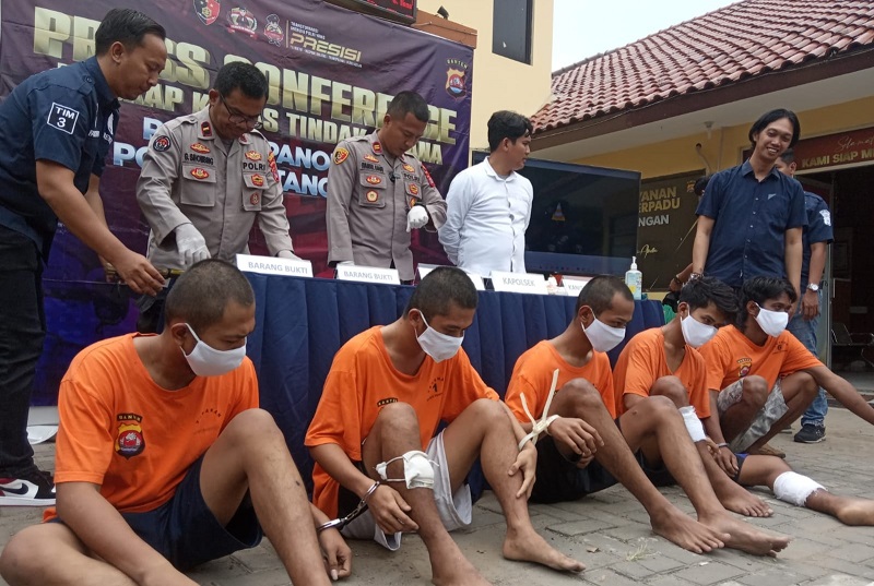 Kawanan Begal Kurir Ojek Online di Tangerang Diringkus
