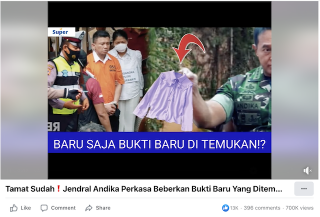 [Cek Fakta] Jendral Andika Perkasa Beberkan Barang Bukti Baru dari TKP Pembunuhan Brigadir J? Cek Faktanya