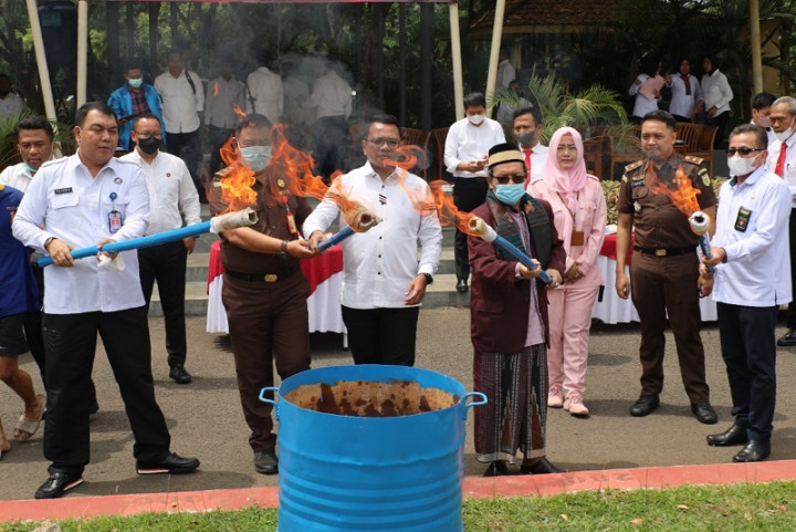 Polda Banten Musnahkan 4,6 Kg Ganja