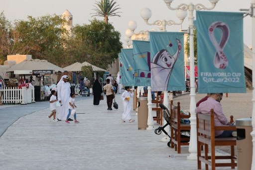 Suasana di Doha jelang Piala Dunia 2022. (Foto: AFP/Giuseppe Cacace)