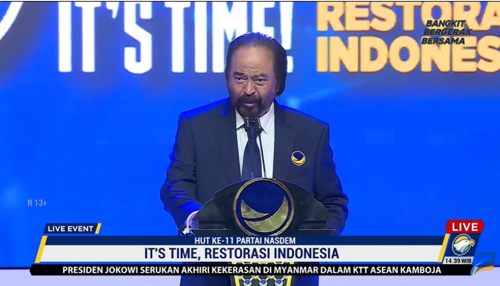 Ketua Umum Partai NasDem Surya Paloh. (tangkapan layar)