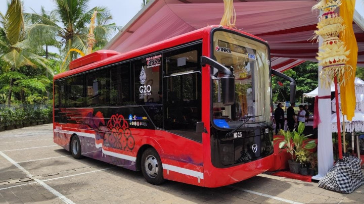 Jadi Kendaraan Operasional KTT G20, Bus Listrik Merah Putih Diluncurkan di Bali