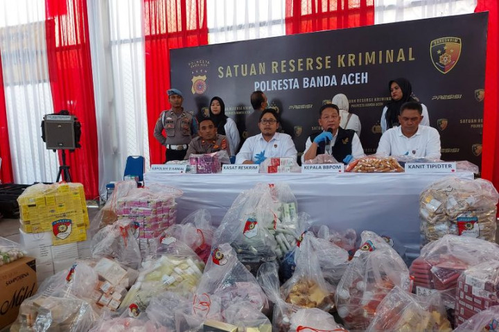Polresta Banda Aceh Sita 92 Produk Kosmetik Ilegal Mengandung Merkuri