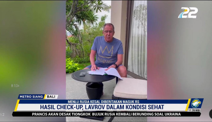 Bantah Masuk Rumah Sakit, Menlu Rusia: Permainan Politik Barat