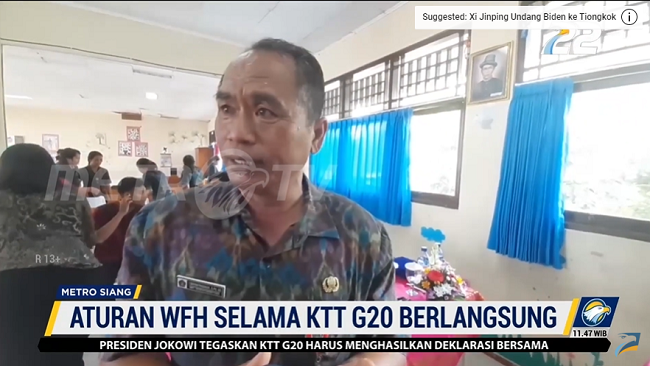 Pemda Bali Terapkan Belajar dan Bekerja Daring Selama KTT G20