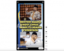 [Cek Fakta] Beredar Video Menag Yaqut Cholil Qoumas Bilang Agama Islam Agama Pendatang? Cek Faktanya