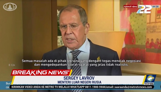 Menlu Rusia: Ukraina Ajukan Syarat Tak Realistis untuk Damai