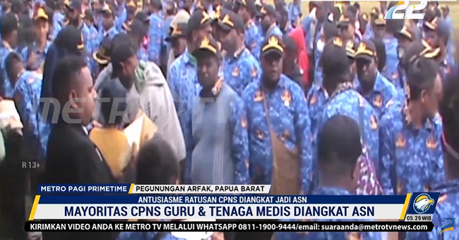 922 Guru dan Tenaga Medis di Pegunungan Arfak Diangkat Jadi ASN