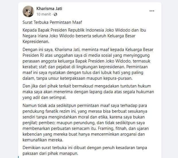 Hina Ibu Negara, Warganet Ini Minta Maaf