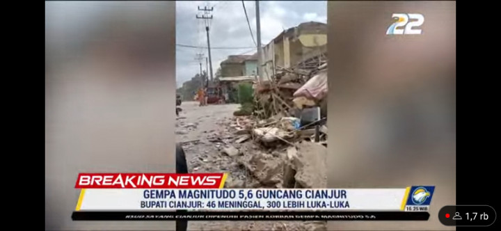 Bertambah, Korban Tewas Akibat Gempa di Cianjur Jadi 56 Orang