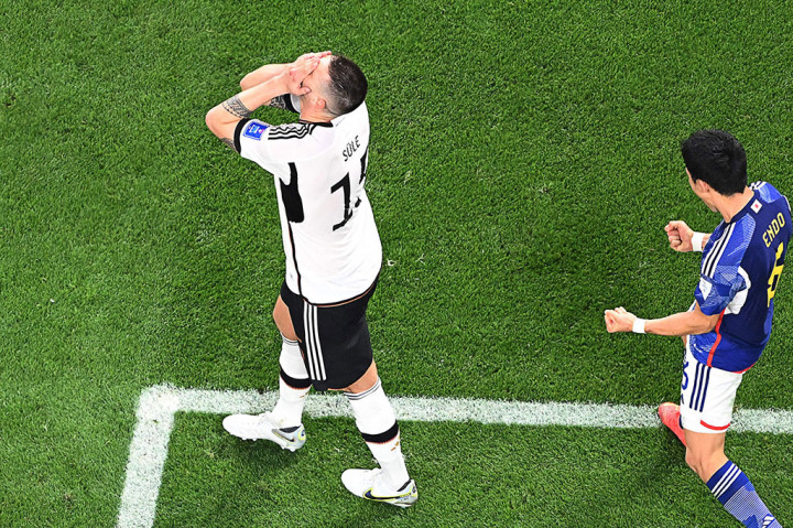 Selebrasi Penggawa Jepang Usai Tumbangkan Jerman 2-1