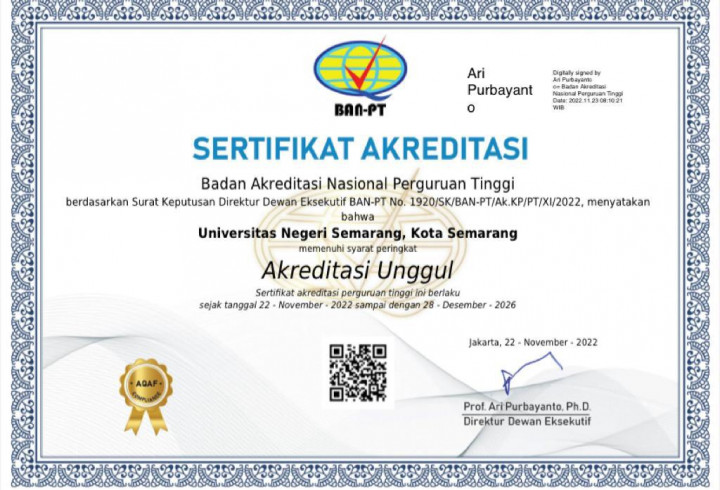 Selamat! Unnes Kembali Raih Akreditasi Unggul dari BAN-PT