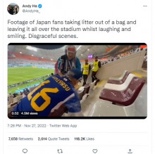 [Cek Fakta] Pendukung Timnas Jepang Sengaja Naruh Sampah di Stadion lalu Dipungut lagi? Ini Faktanya