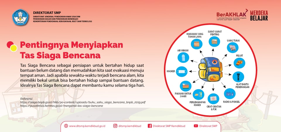 Tas siaga bencana. DOK Sitsmp Kemendikbud