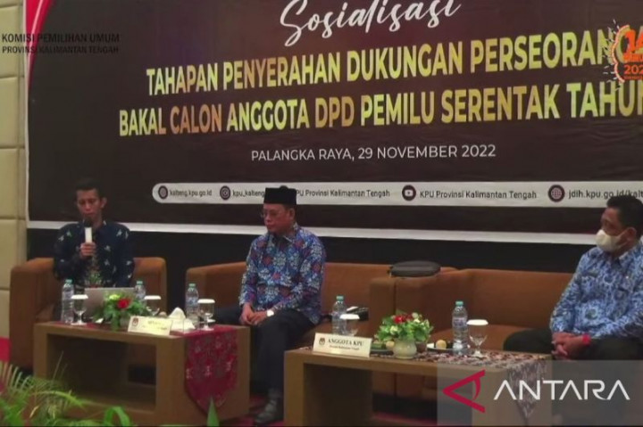 KPU Kalteng Sosialisasikan Tahapan Penyerahan Dukungan Anggota DPD