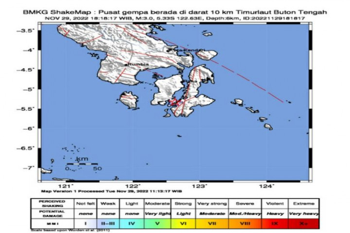 Gempa Dangkal Kedalaman 6 Km Guncang Buton Sulawesi Tenggara