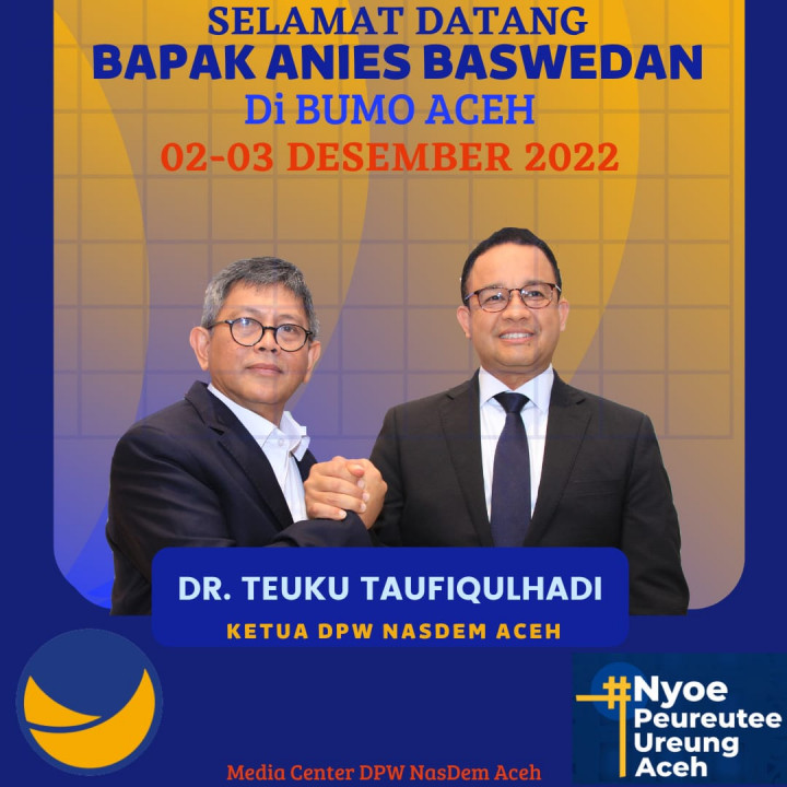 Ini Rangkaian Kegiatan Safari Kebangsaan Anies Selama di Aceh